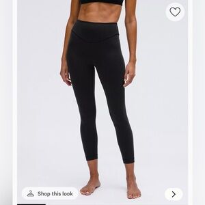 Lululemon Wunder Under Crop Leggings Tights Black High Rise